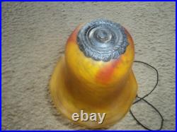 Lampe Daum Pied Fer Forge Art Deco Nouveau Pate De Verre Era Muller Galle Tulipe