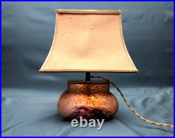 Lampe Daum verre marmoréen signé fabrication des années 1930 Art Déco