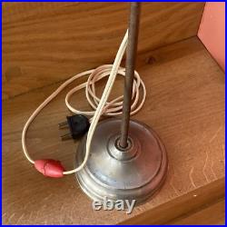 Lampe De Bureau Art-déco Col De Cygne Tulipe En Opaline Blanc