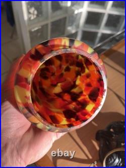 Lampe De Bureau Fer Forgé Pte De Verre Obus Tulipe Art Déco