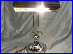 Lampe De Bureau Notaire Banquier Bronze Chrome Reglable