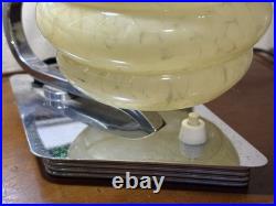 Lampe De Bureau Ou En Applique Art Deco Opaline Jaune Double Position