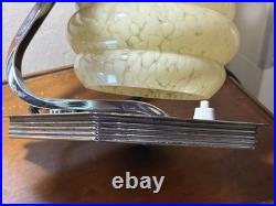 Lampe De Bureau Ou En Applique Art Deco Opaline Jaune Double Position