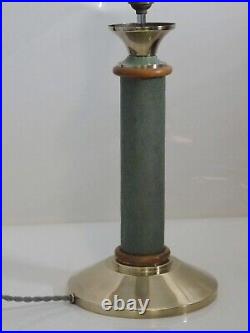 Lampe De Bureau Ou Salon Art Deco Galuchat Bronze & Laiton Estampille A. G