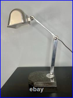 Lampe De Bureau articulé Art Déco artisanat francais pied en marbre