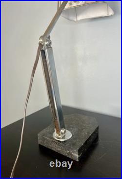Lampe De Bureau articulé Art Déco artisanat francais pied en marbre