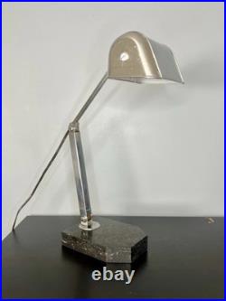 Lampe De Bureau articulé Art Déco artisanat francais pied en marbre