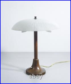 Lampe De Table Abat Jour Art Déco Bronze Verre Opalin Époque 1900 Vintage Lampe De Table Abat Jour Art Déco Bronze Verre Opalin Époque 1900 Vintage