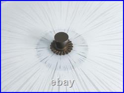 Lampe De Table Abat Jour Art Déco Bronze Verre Opalin Époque 1900 Vintage