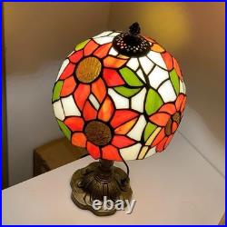 Lampe De Table Chevet Motif Tournesol Floral Décoration Vintage Style Antique