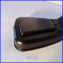 Lampe De Table En Bakélite Marron Et Verre Turquoise D'Époque Art Déco Années 30