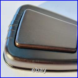 Lampe De Table En Bakélite Marron Et Verre Turquoise D'Époque Art Déco Années 30