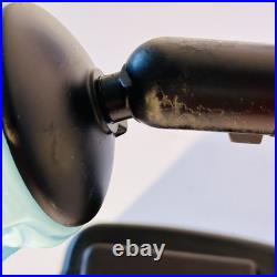 Lampe De Table En Bakélite Marron Et Verre Turquoise D'Époque Art Déco Années 30