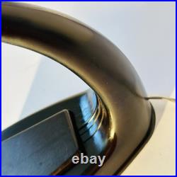 Lampe De Table En Bakélite Marron Et Verre Turquoise D'Époque Art Déco Années 30