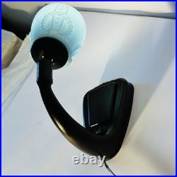 Lampe De Table En Bakélite Marron Et Verre Turquoise D'Époque Art Déco Années 30