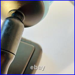 Lampe De Table En Bakélite Marron Et Verre Turquoise D'Époque Art Déco Années 30