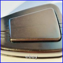 Lampe De Table En Bakélite Marron Et Verre Turquoise D'Époque Art Déco Années 30