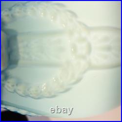 Lampe De Table En Bakélite Marron Et Verre Turquoise D'Époque Art Déco Années 30