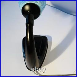 Lampe De Table En Bakélite Marron Et Verre Turquoise D'Époque Art Déco Années 30