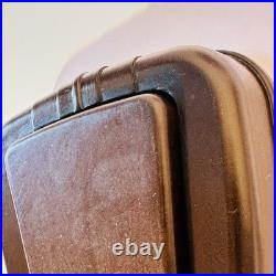 Lampe De Table En Bakélite Marron Et Verre Turquoise D'Époque Art Déco Années 30