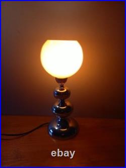 Lampe Design 60 70 Pop Art Deco Space Age Opaline Orange & Inox Vintage N° 1