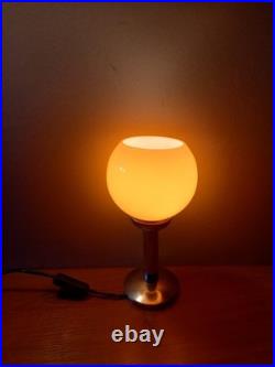 Lampe Design 60 70 Pop Art Deco Space Age Opaline Orange & Inox Vintage N° 2