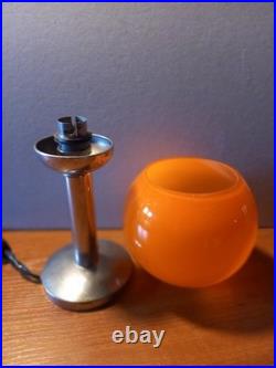 Lampe Design 60 70 Pop Art Deco Space Age Opaline Orange & Inox Vintage N° 2