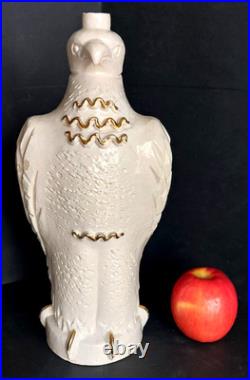 Lampe Design Céramique Craquele Art Deco Aigle Signé Sainte Radegonde Jouve