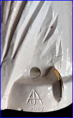 Lampe Design Céramique Craquele Art Deco Aigle Signé Sainte Radegonde Jouve
