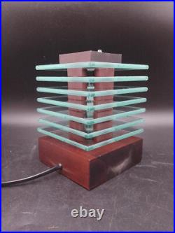 Lampe Desny Demeter Verre et Bois Réedidtion Art Déco Moderniste