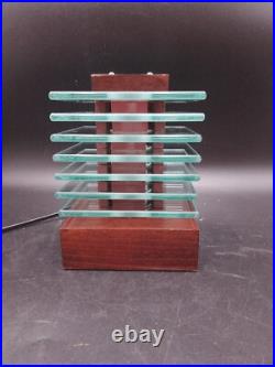 Lampe Desny Demeter Verre et Bois Réedidtion Art Déco Moderniste