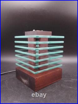 Lampe Desny Demeter Verre et Bois Réedidtion Art Déco Moderniste