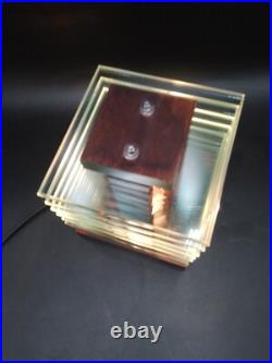 Lampe Desny Demeter Verre et Bois Réedidtion Art Déco Moderniste