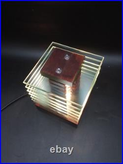 Lampe Desny Demeter Verre et Bois Réedidtion Art Déco Moderniste