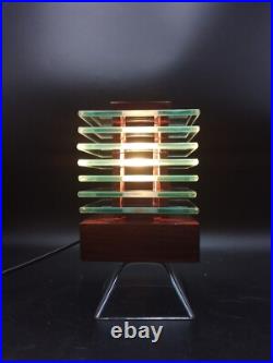 Lampe Desny Demeter Verre et Bois Réedidtion Art Déco Moderniste