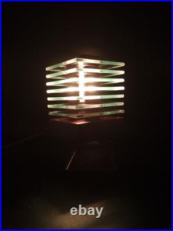 Lampe Desny Demeter Verre et Bois Réedidtion Art Déco Moderniste