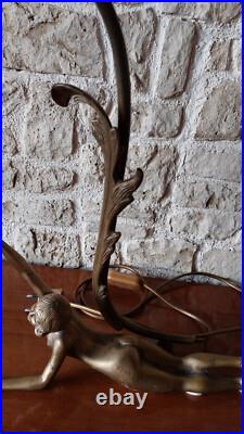 Lampe En Bronze Art Deco