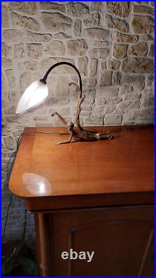 Lampe En Bronze Art Deco