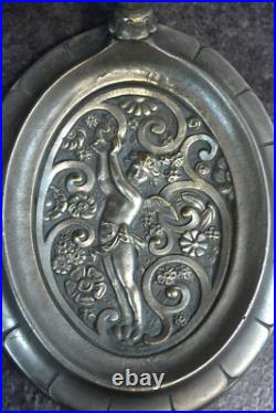 Lampe En Bronze Art Deco Décor Ange Et Pate De Verre Muller ref AP137