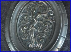 Lampe En Bronze Art Deco Décor Ange Et Pate De Verre Muller ref AP137