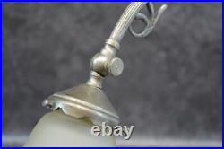 Lampe En Bronze Art Deco Décor Ange Et Pate De Verre Muller ref AP137