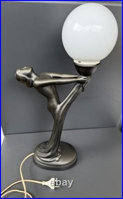 Lampe En Céramique Noir Style Art Déco