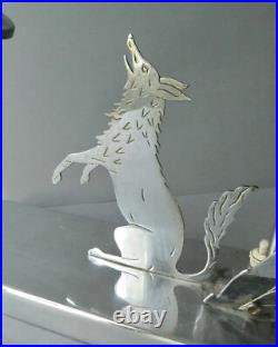 Lampe Fable de la Fontaine le Corbeau et le Renard, vers 1930 Art Deco, LW Paris