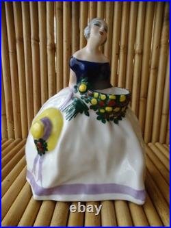 Lampe Femme porcelaine Art Déco signé Ernest Gazan Editions Etling Paris 1920