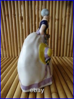 Lampe Femme porcelaine Art Déco signé Ernest Gazan Editions Etling Paris 1920