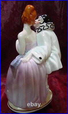 Lampe Figurine Clown Pierrot Pierrette Arlequin Style Art Deco Style Art Nouveau