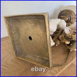 Lampe Globe Art Déco Verre Satiné PuttoBlanc Céramique Ancien