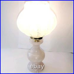 Lampe Globe Tulipe Cristal soufflé Givré Rand de Perle sur Pied en Albâtre Rose