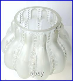 Lampe Globe Tulipe Cristal soufflé Givré Rand de Perle sur Pied en Albâtre Rose