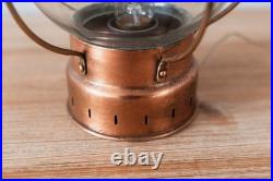 Lampe Lanterne Vintage Marine en Cuivre et en Verre Style 19ème Siècle